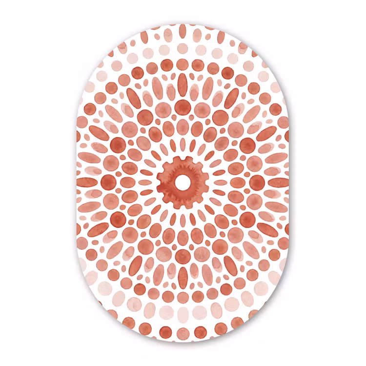 Muurovaal - Kunststof - Patroon - Cirkels - Abstract - Modern - Rood — 3