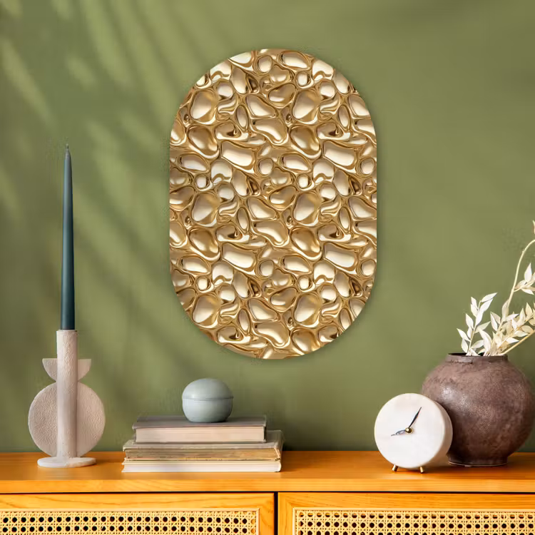 Muurovaal - Kunststof - Abstract - Modern - Goud — 2