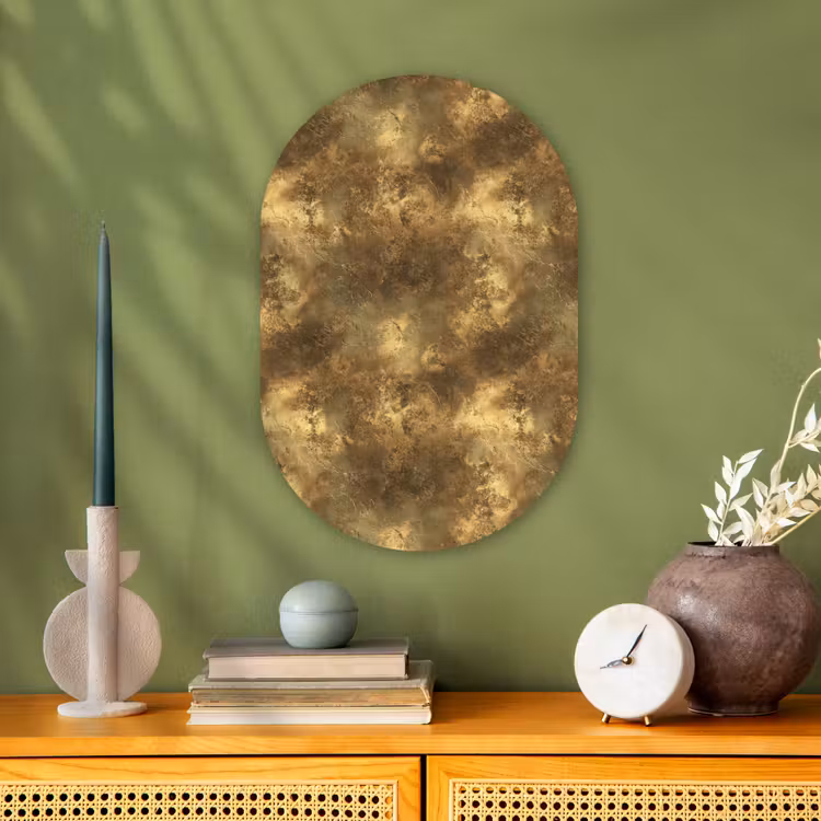 Muurovaal - Kunststof - Antiek - Metaallook - Goud — 2