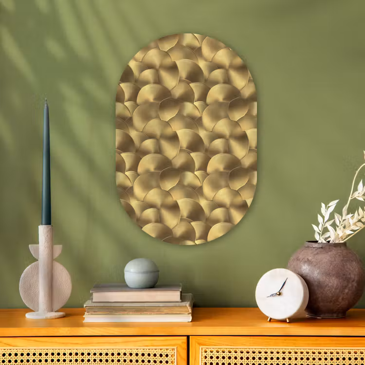Muurovaal - Kunststof - Modern - Cirkel - Goud — 2