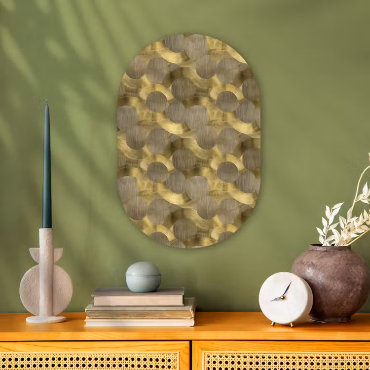 Muurovaal - Kunststof - Modern - Geometrisch - Goud — 2