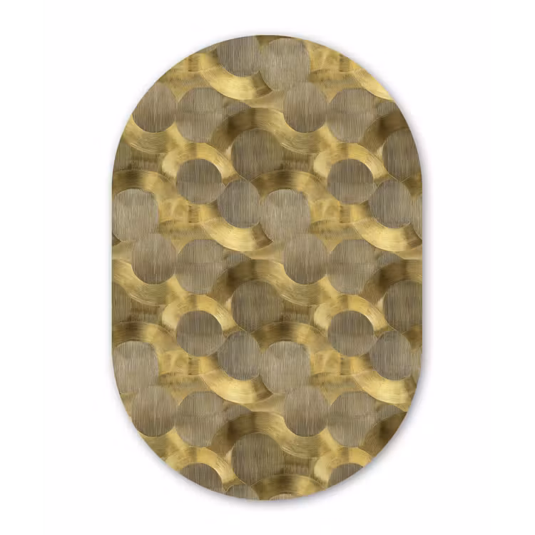 Muurovaal - Kunststof - Modern - Geometrisch - Goud — 3