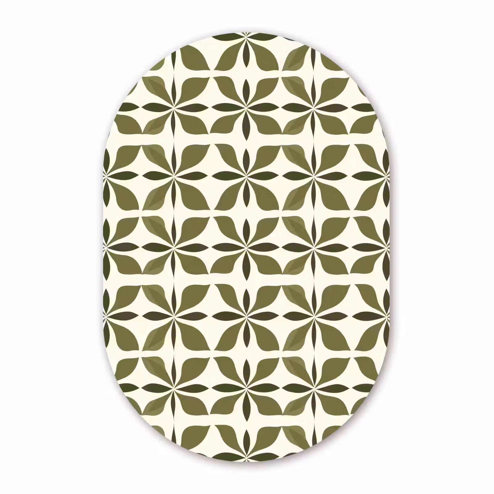 Muurovaal - Kunststof - Botanisch - Retro - Groen — 1