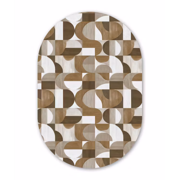 Muurovaal - Kunststof - Abstract - Retro - Bruin — 3