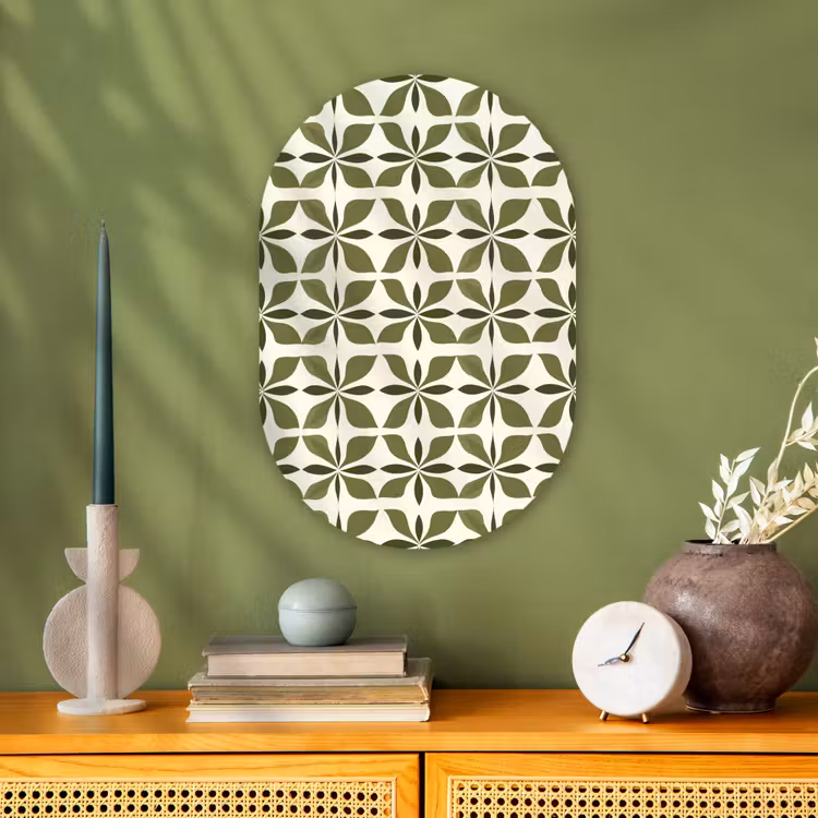 Muurovaal - Kunststof - Botanisch - Retro - Groen — 3