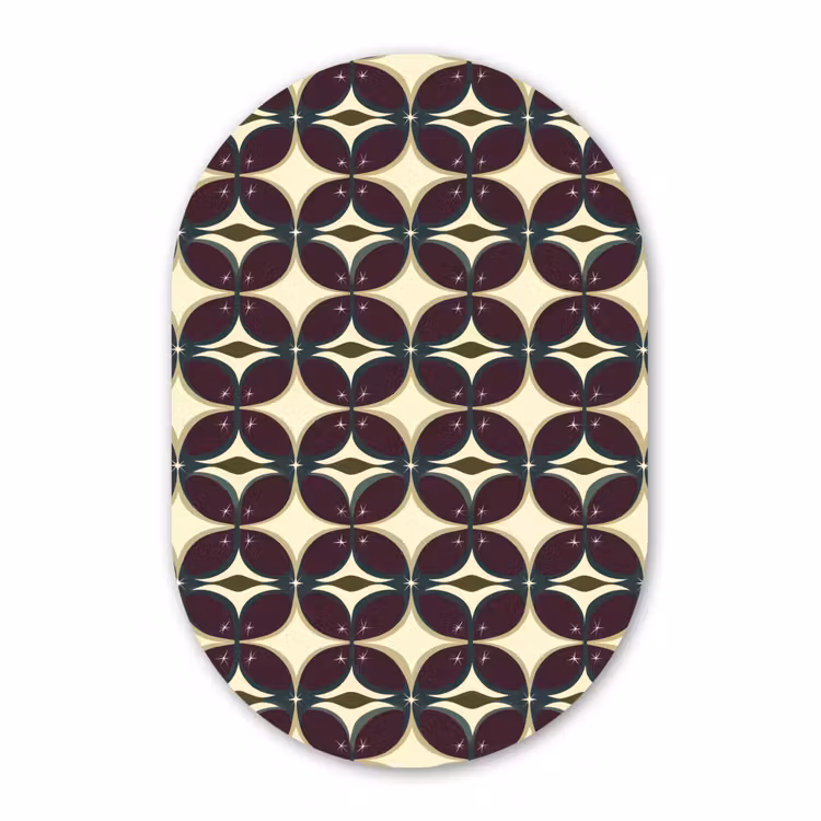 Muurovaal - Kunststof - Cirkel - Retro - Kleurrijk — 3