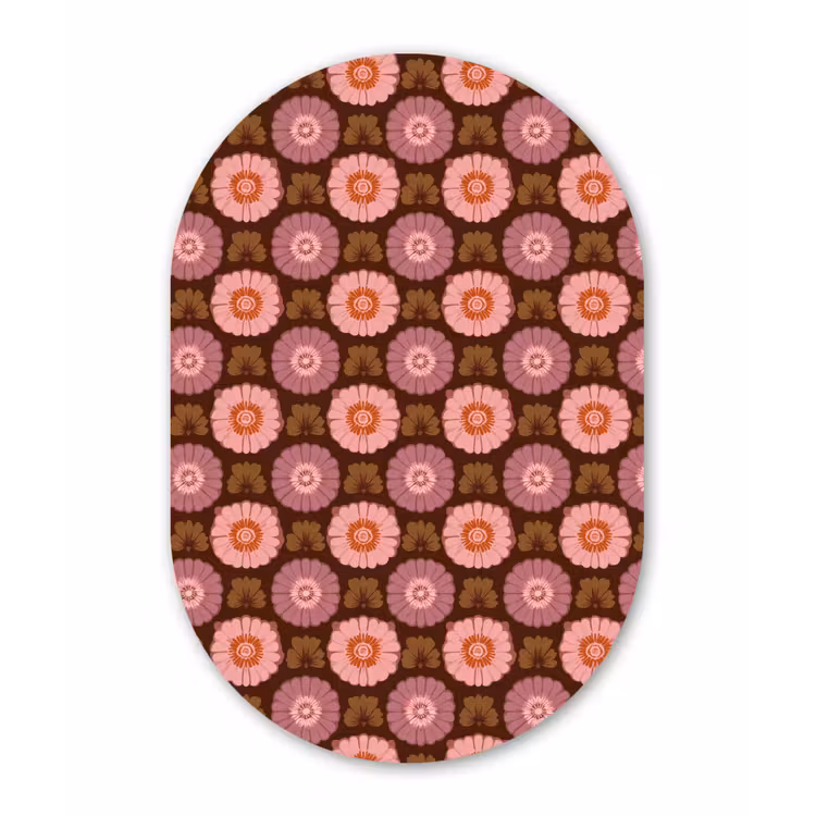 Muurovaal - Kunststof - Retro - Madelief - Roze — 2