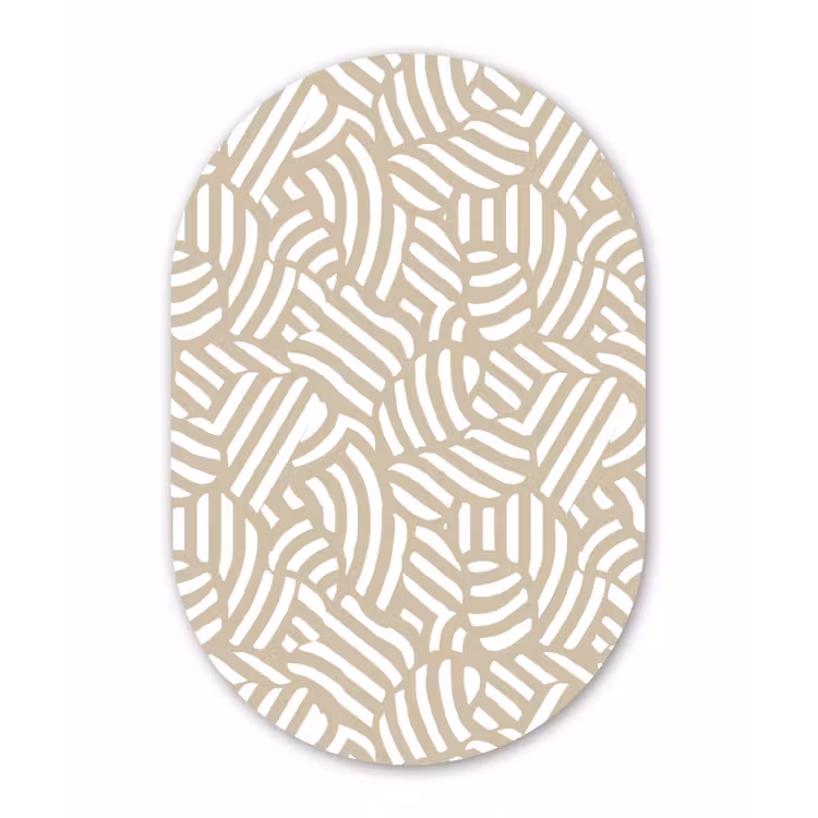 Muurovaal - Kunststof - Abstract - Modern - Beige — 3
