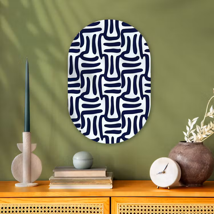 Muurovaal - Kunststof - Abstract - Modern - Blauw — 2