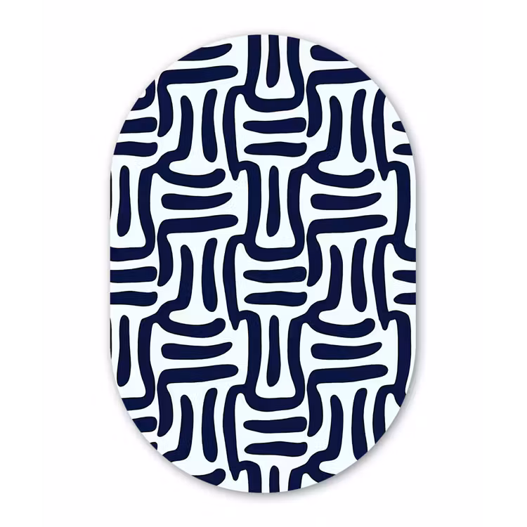 Muurovaal - Kunststof - Abstract - Modern - Blauw — 3