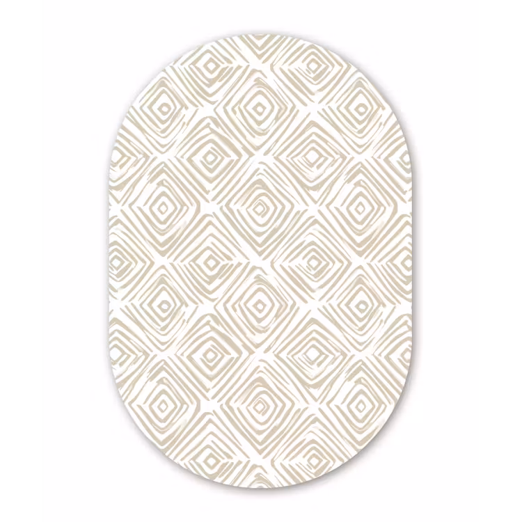 Muurovaal - Kunststof - Abstract - Ruit - Beige — 3