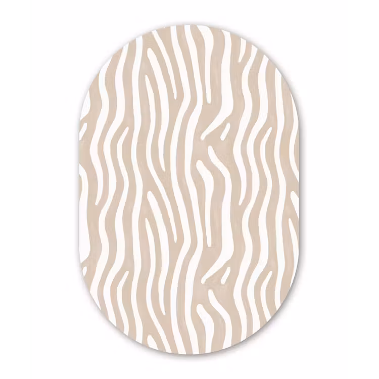 Muurovaal - Kunststof - Abstract - Zebra - Beige — 3