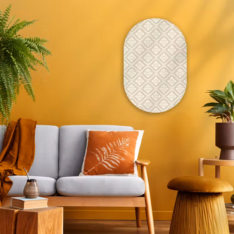 Muurovaal - Kunststof - Floraal - Ornament - Beige — 2
