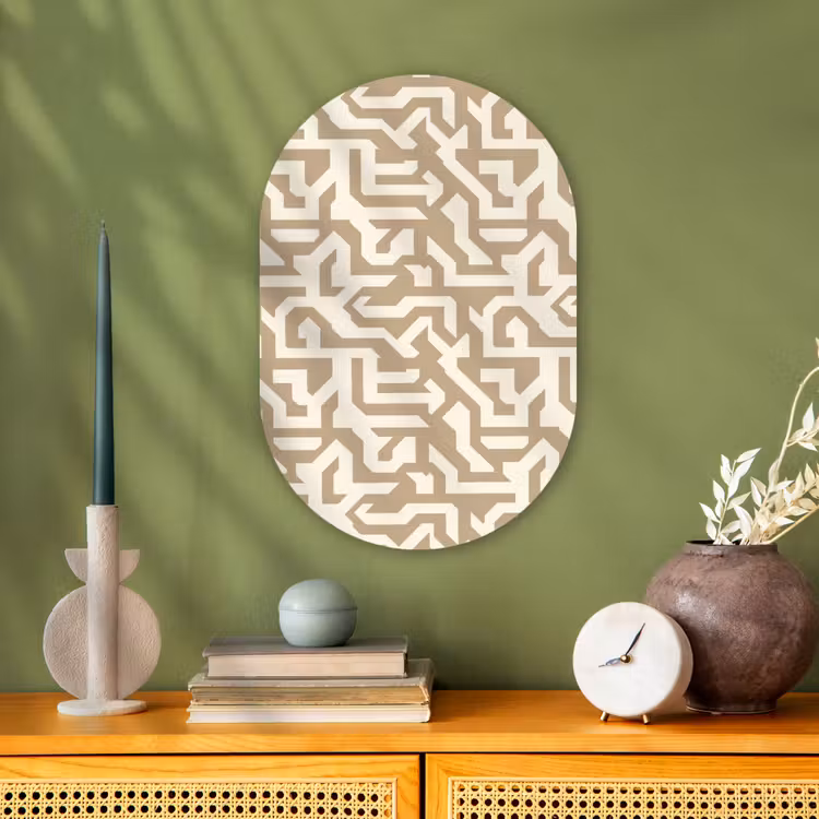 Muurovaal - Kunststof - Modern - Abstract - Beige — 2