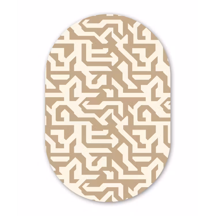Muurovaal - Kunststof - Modern - Abstract - Beige — 3