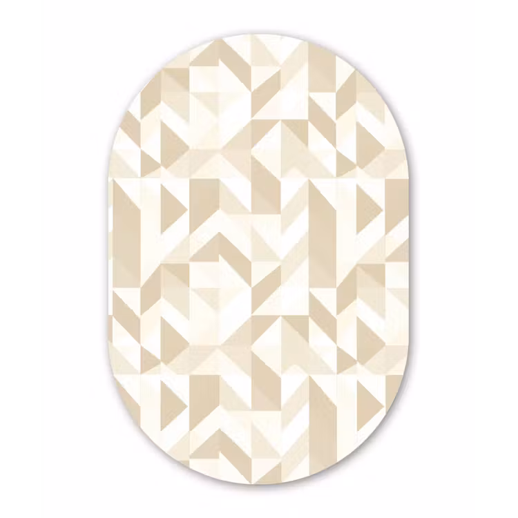 Muurovaal - Kunststof - Modern - Abstract - Beige — 3