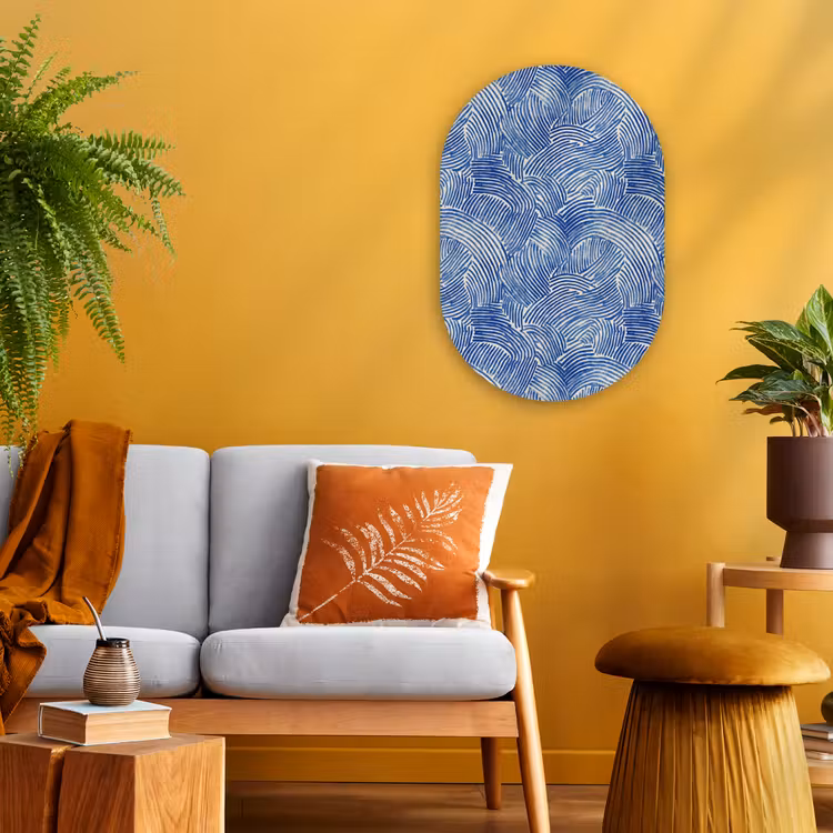 Muurovaal - Kunststof - Modern - Abstract - Blauw — 1