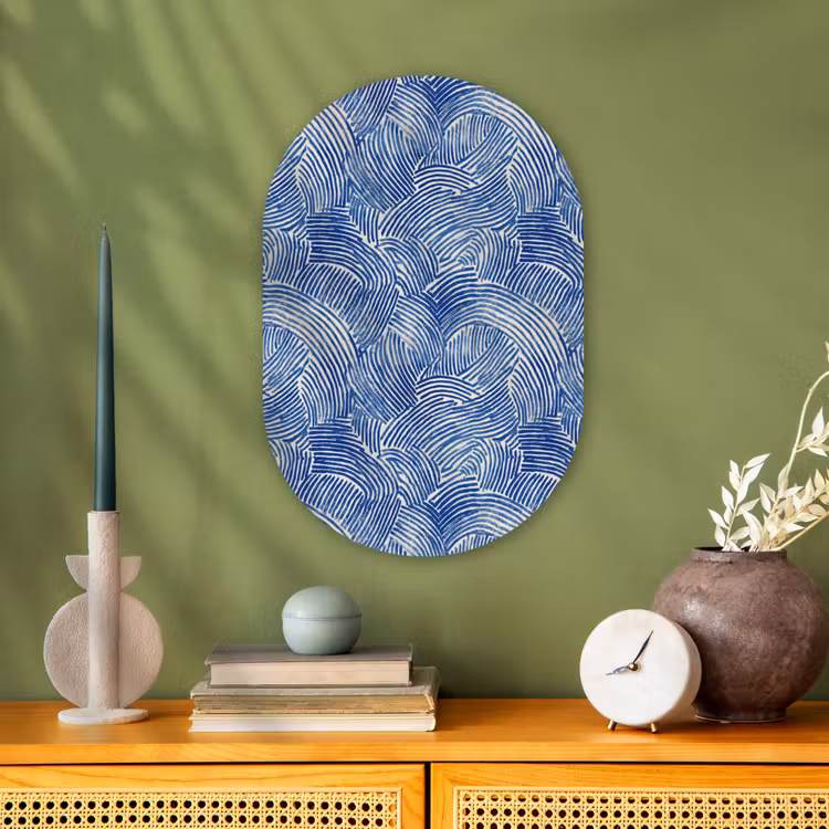 Muurovaal - Kunststof - Modern - Abstract - Blauw — 2