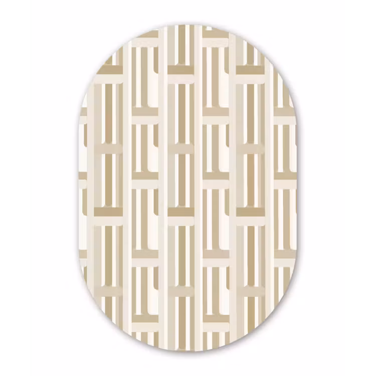 Muurovaal - Kunststof - Modern - Geometrisch - Beige — 3