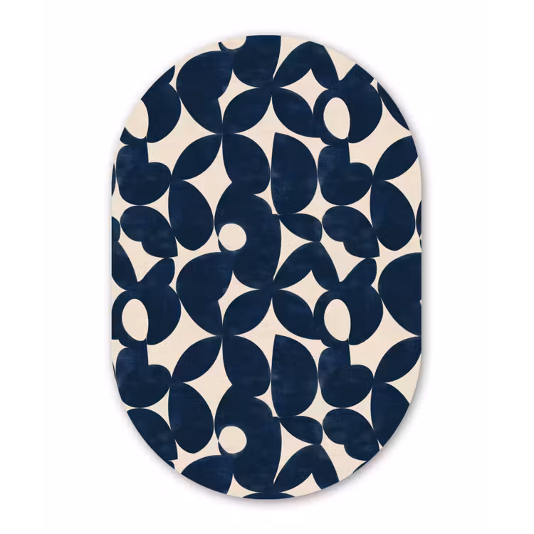 Muurovaal - Kunststof - Modern - Geometrisch - Blauw — 3