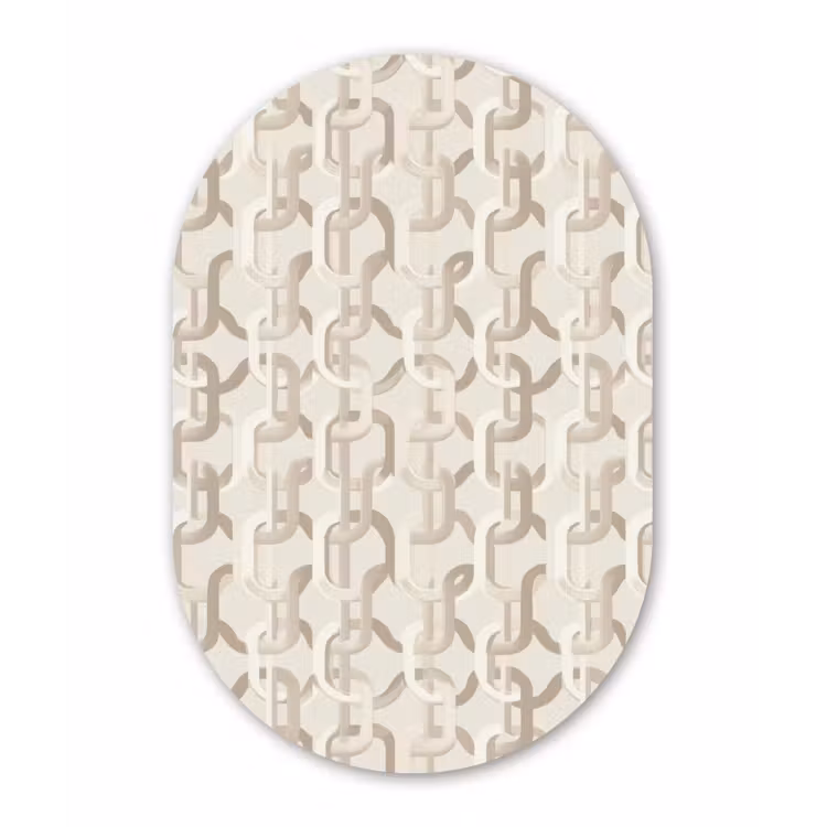 Muurovaal - Kunststof - Motief - Abstract - Beige — 3