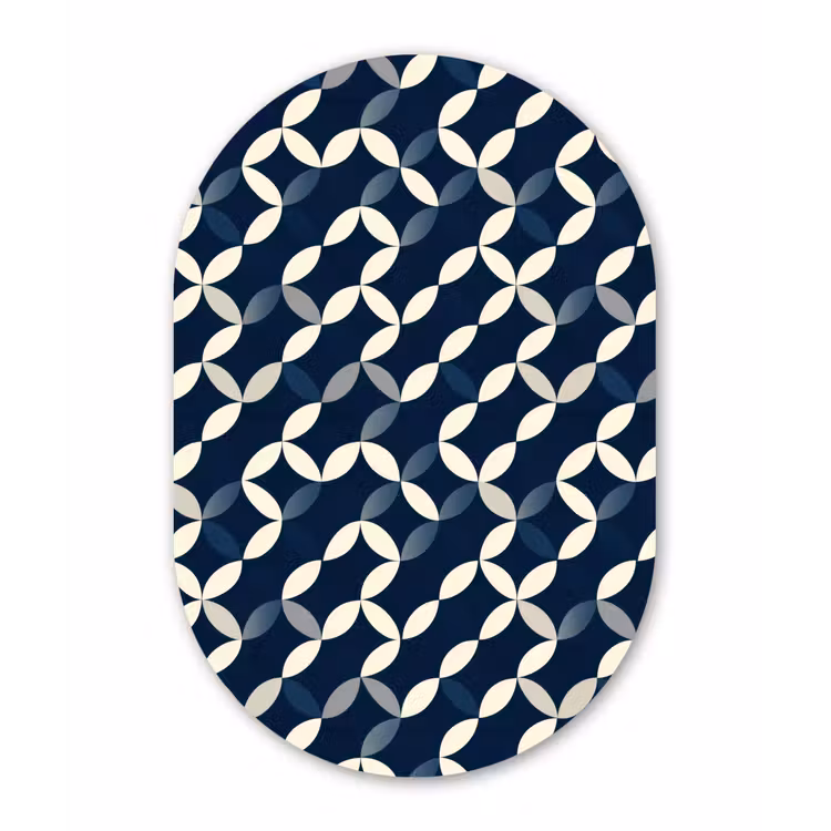 Muurovaal - Kunststof - Abstract - Patroon - Blauw — 3