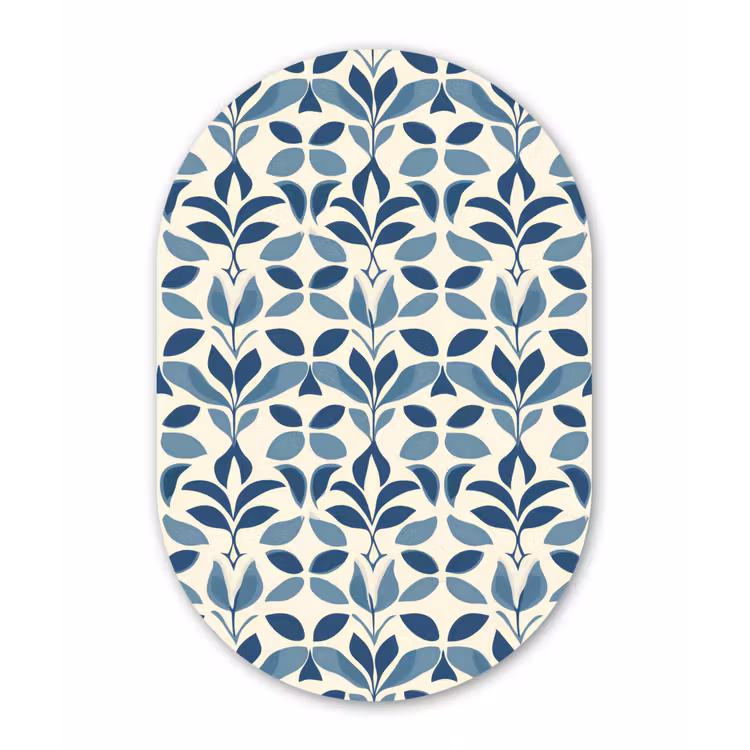 Muurovaal - Kunststof - Flora - Modern - Blauw — 3