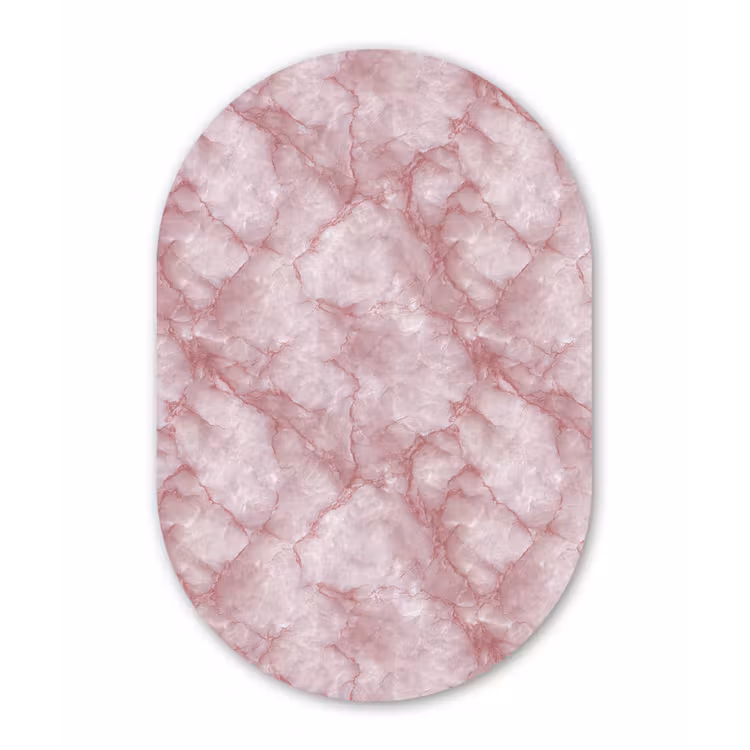 Muurovaal - Kunststof - Roze - Kwartsmarmer - Aders — 2