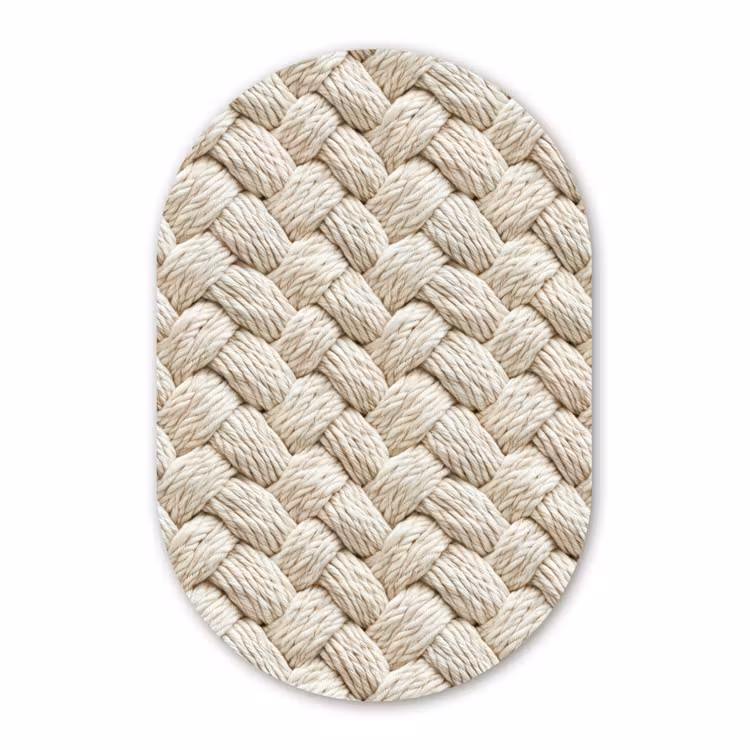 Muurovaal - Kunststof - Touw - Gebreid - Beige — 3