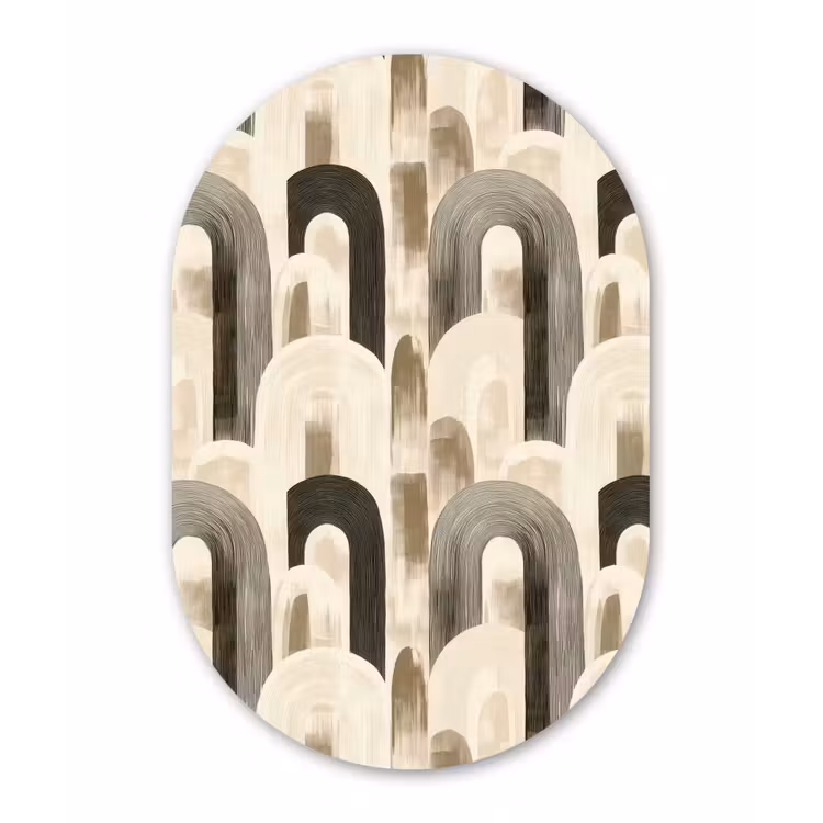 Muurovaal - Kunststof - Abstract - Patroon - Bogen — 1