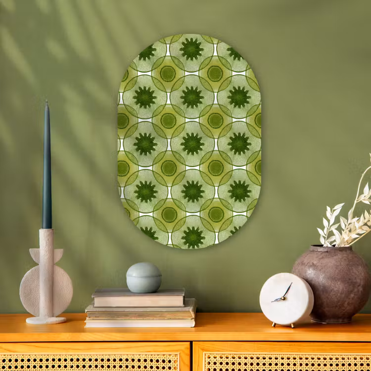Muurovaal - Kunststof - Cirkels - Patroon - Groen — 2