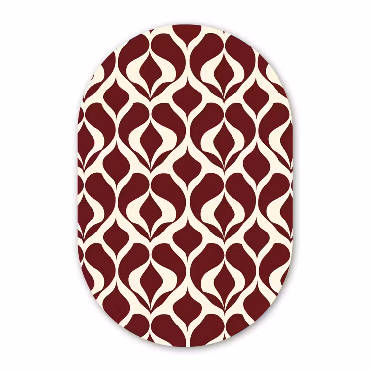 Muurovaal - Kunststof - Rood - Druppelpatroon - Grafisch — 3