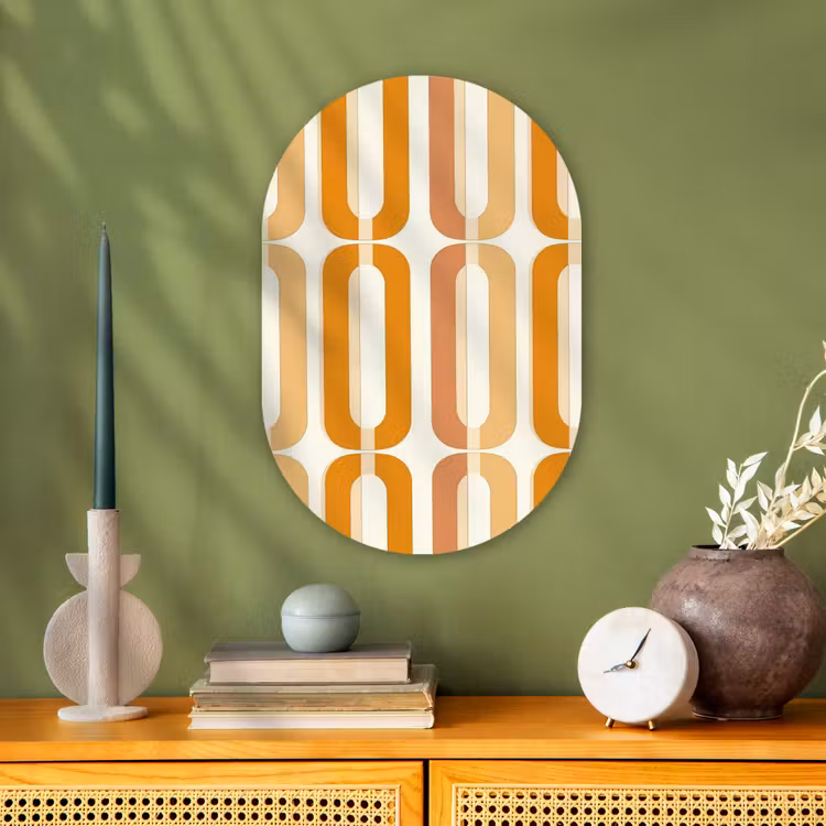 Muurovaal - Kunststof - U-vorm - Retro - Oranje — 2