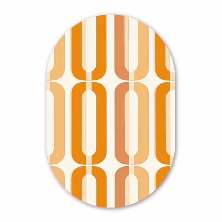 Muurovaal - Kunststof - U-vorm - Retro - Oranje — 3