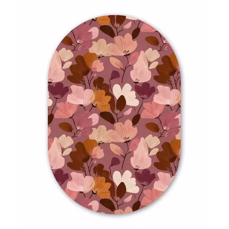 Muurovaal - Kunststof - Bloem - Patroon - Roze — 3