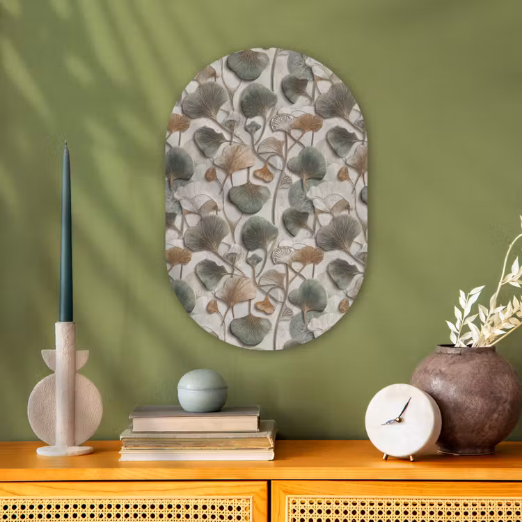 Muurovaal - Kunststof - Elegant - Bladeren - Groen — 3