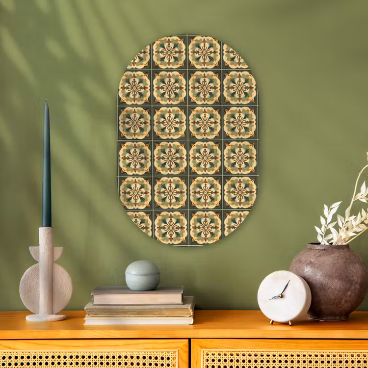 Muurovaal - Kunststof - Ornament - Patroon - Groen — 2