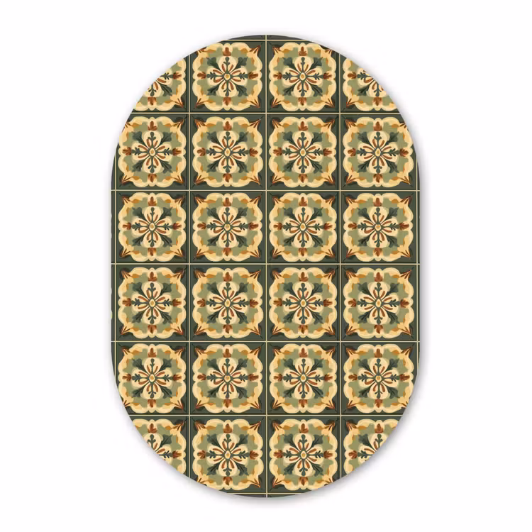 Muurovaal - Kunststof - Ornament - Patroon - Groen — 3
