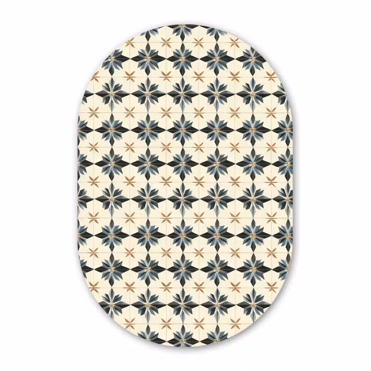 Muurovaal - Kunststof - Sierlijk - Ornament - Blauw — 3