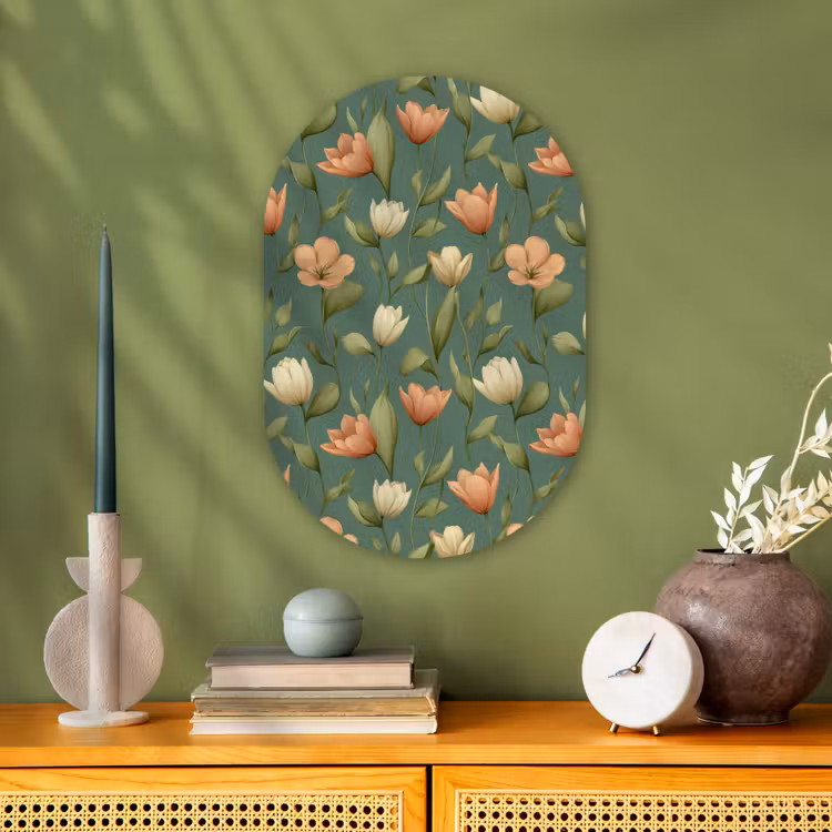 Muurovaal - Kunststof - Tulpen - Botanisch - Groen — 3