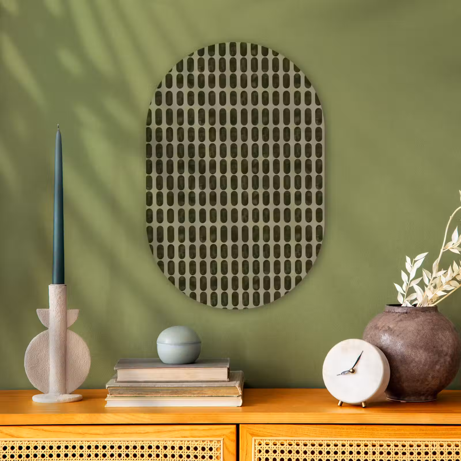 Muurovaal - Kunststof - Ritmisch - Effect - Groen — 1