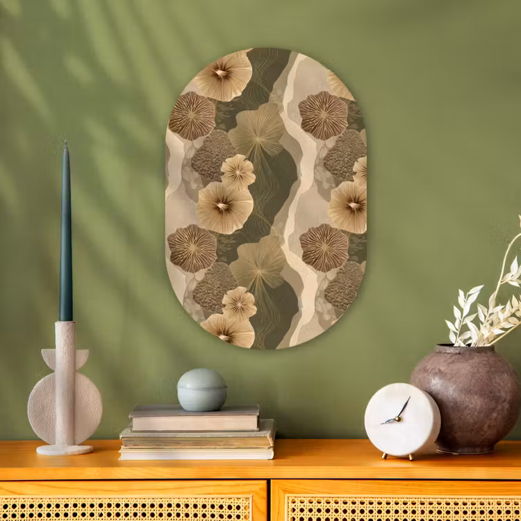 Muurovaal - Kunststof - Abstract - Modern - Groen — 1