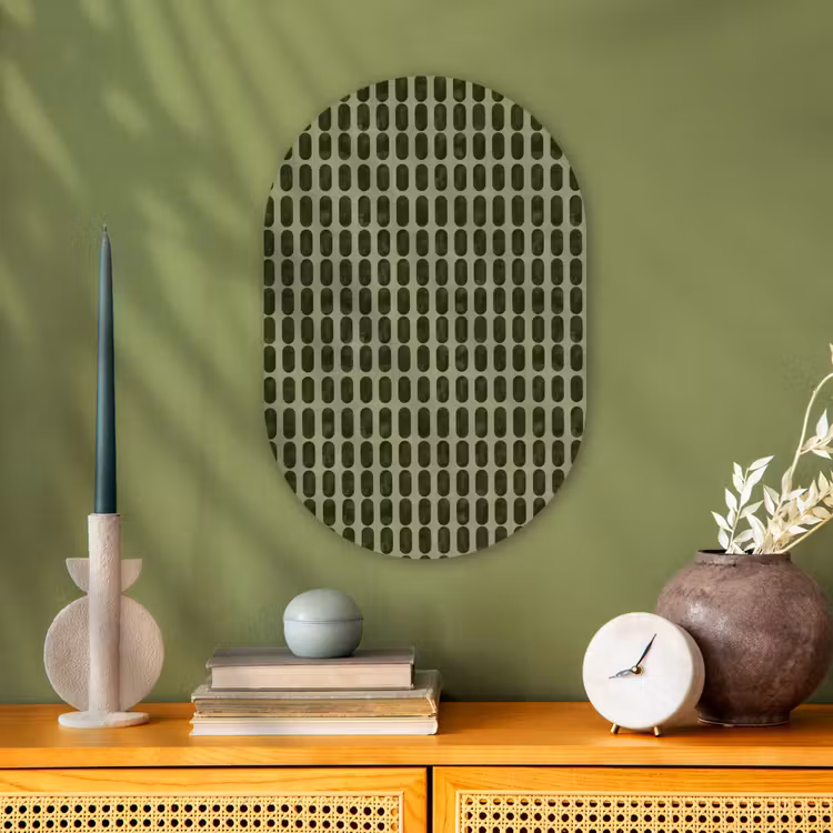 Muurovaal - Kunststof - Ritmisch - Effect - Groen — 1