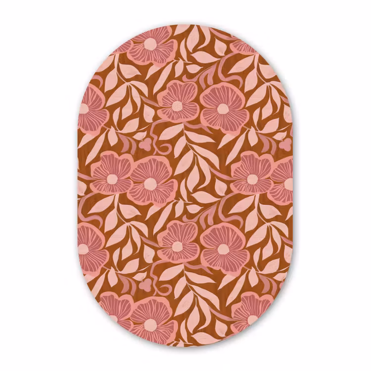 Muurovaal - Kunststof - Sfeer - Bloemen - Roze — 3