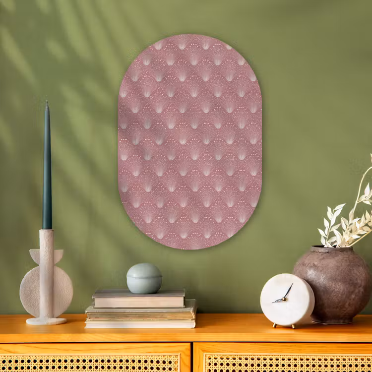 Muurovaal - Kunststof - Trendy - Patroon - Roze — 2