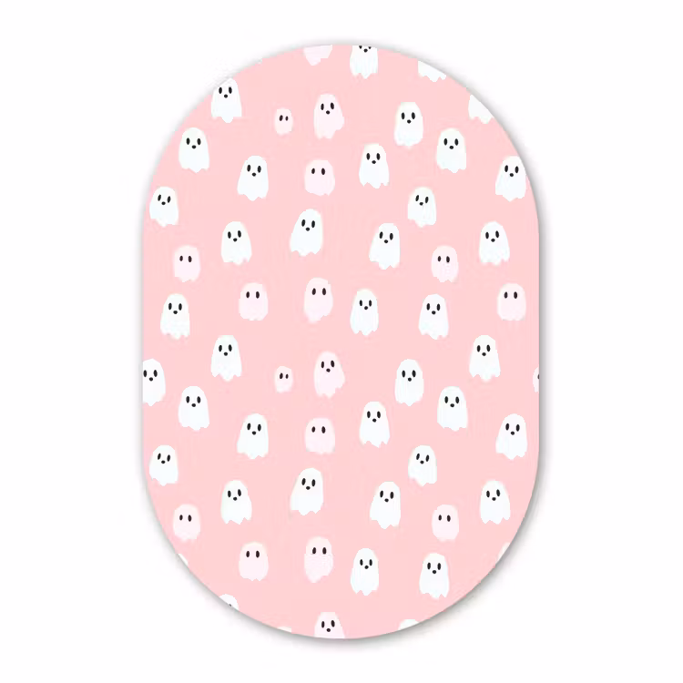Muurovaal - Kunststof - Spookjes - Patroon - Roze — 1