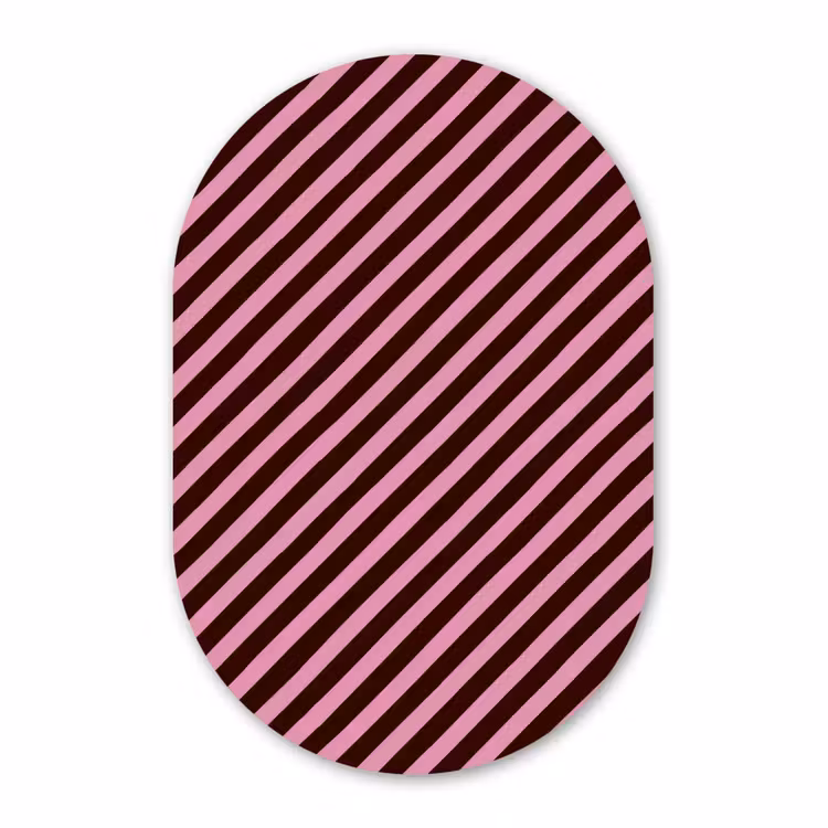 Muurovaal - Kunststof - Strepen - Roze - Bruin — 3