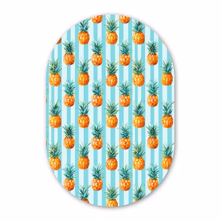 Muurovaal - Kunststof - Ananas - Strepen - Groen — 3