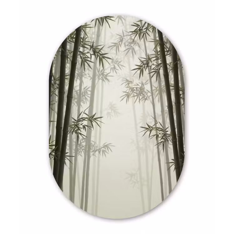 Muurovaal - Kunststof - Bamboe - Bos - Mist - Natuur — 3