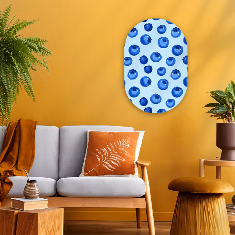 Muurovaal - Kunststof - Bessen - Modern - Blauw — 3